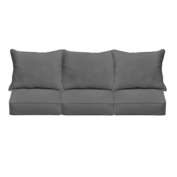 SORRA HOME 22.5 x 22.5 x 5 (6-Piece) Deep Seating Outdoor Couch Cushion in Sunbrella Revive Charcoal