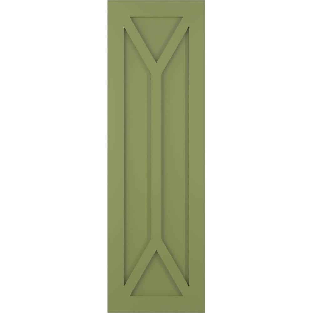 12 in. x 72 in. PVC True Fit San Carlos Mission Style Fixed Mount Flat Panel Shutters Pair in Moss Green price history on PriceWatchPro