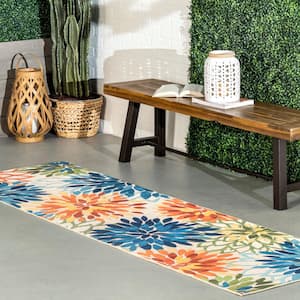 Rosana Machine Washable Multicolor 2 ft. x 8 ft. Floral Indoor/Outdoor Runner Rug