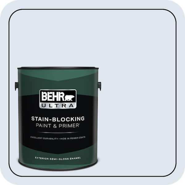 BEHR ULTRA 1 gal. #590C-1 Morning Haze Semi-Gloss Enamel Exterior Paint & Primer