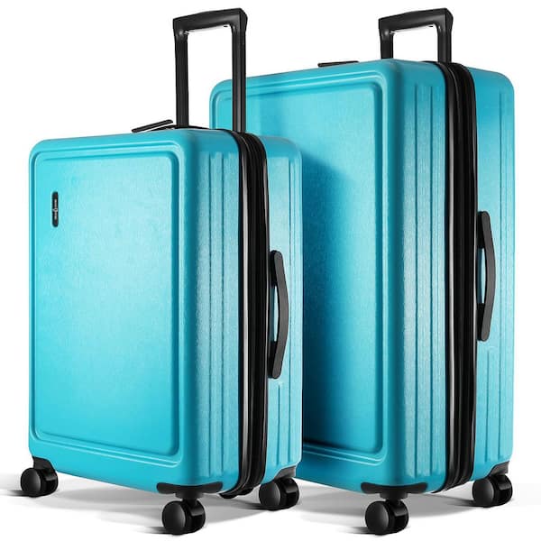 TRAVELARIM 2-Piece Teal 24 in. - 28 in. Nested Hard Luggage Set Expandable Spinner Suitcase TSA Compliant