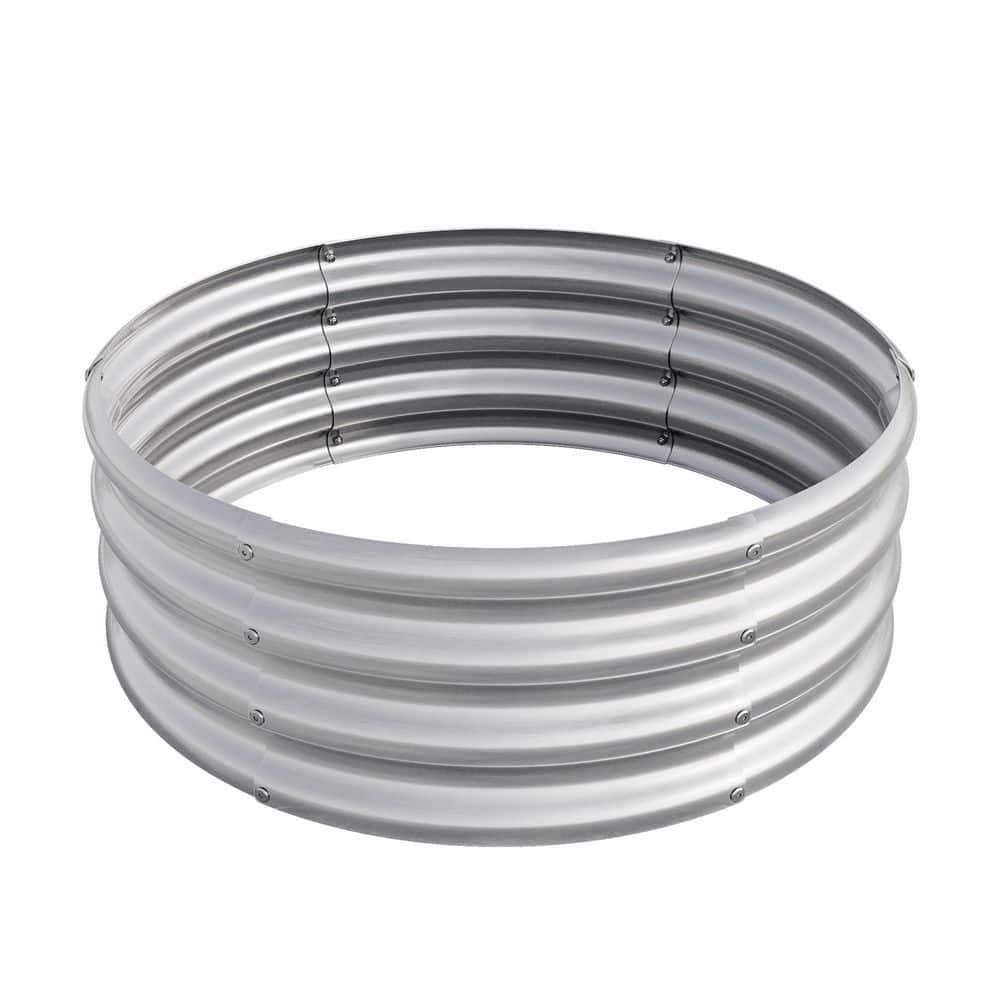 2.67 x 0.95 ft. Silver Round Metal Outdoor Raised Garden Bed price history on PriceWatchPro