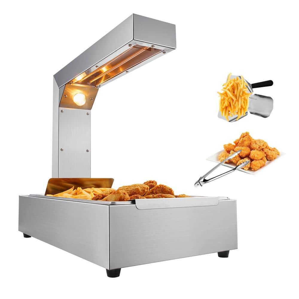 VEVOR French Fry Food Warmer 13.5 in. x 23.81 in.Stainless Steel Food Heat Light with Countertop 104-122°F Fries, 750W