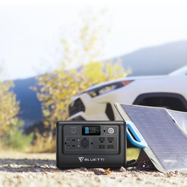 800W Continuous/1400W Peak Output Power Station EB70S Gray Push Button  Start LiFePO4 Battery Solar Generator for Outdoor