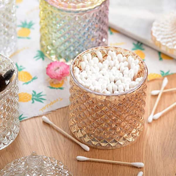 5.5 in. x 3.4 in. 16 oz. Amber Crystal Candy Cookie Glass Jar with Lid for Holiday Wedding Party Decor