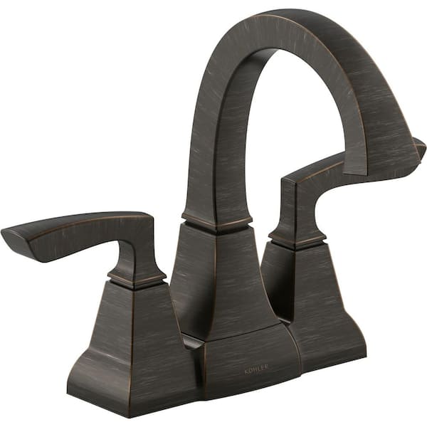 KOHLER Kallan 4 in. Centerset 2-Handle Bathroom Faucet in Oil-Rubbed Bronze