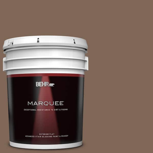 BEHR MARQUEE 5 gal. Home Decorators Collection #HDC-AC-05 Cocoa Shell Flat Exterior Paint & Primer