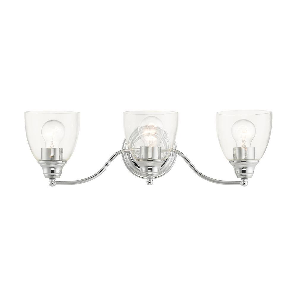 Montgomery Polished Chrome 3-Light Bathroom Vanity Sconce