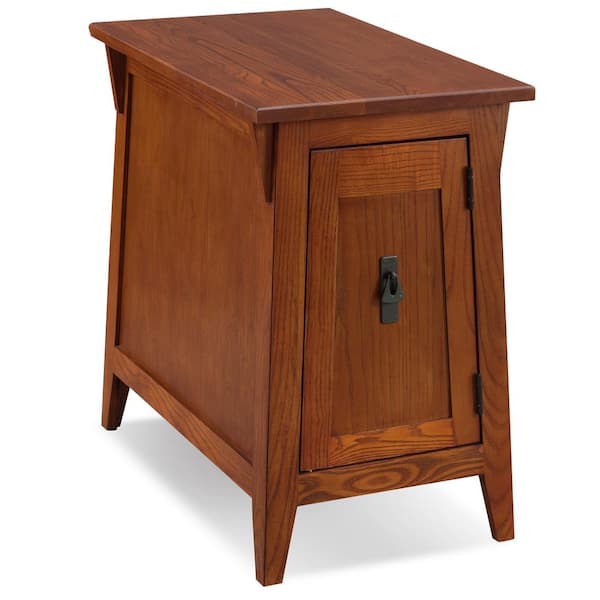 Leick Home Favorite Finds 15 in. W x 24 in. D Russet Rectangle Wood End/Side Table/Cabinet with Storage