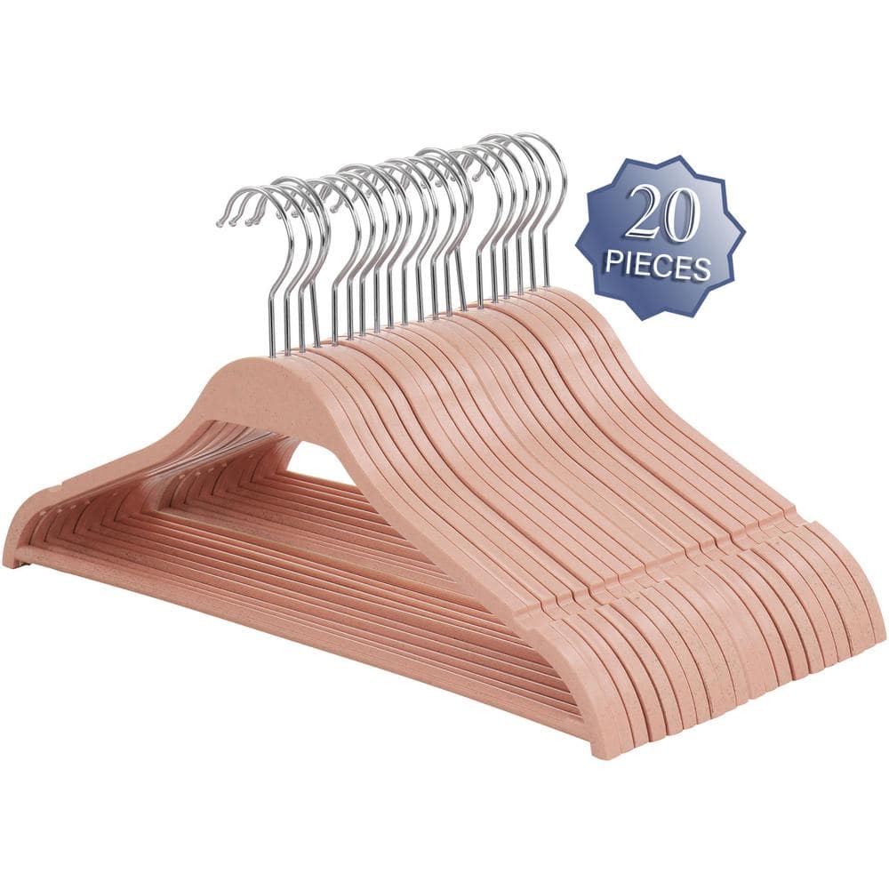 Elama Biodegradable Coat Hangers in Pink 20 Piece 985117651M - The Home  Depot