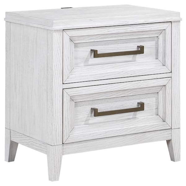 Coaster Marielle Distressed White 2-Drawer 28 in. W Nightstand