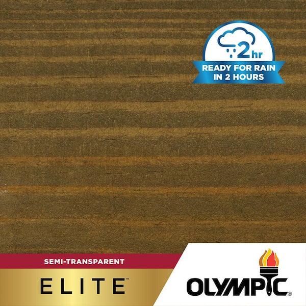 Olympic Elite 5 gal. ST-2008 Coffee Semi-Transparent Exterior Stain and Sealer in One Low VOC