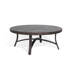 Round Aluminum Outdoor Coffee Table with Half Arc Bottom