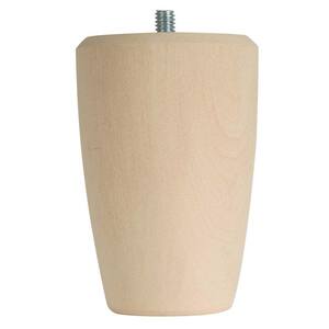 2.5 in. x 4 in. Unfinished Basswood Round Taper Bun Foot