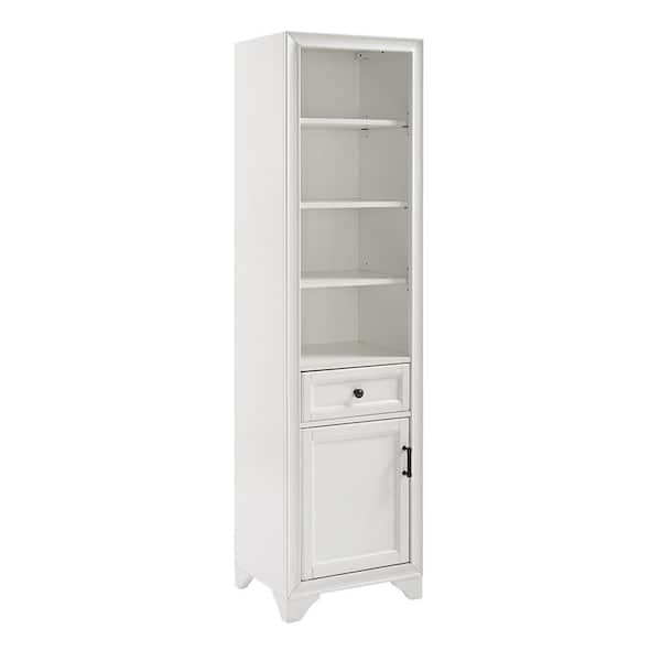 Tara 18 in. W x 15 in. D x 67.62 in. H Space Saver Linen Cabinet in White