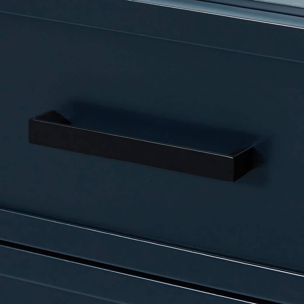 Midnight Blue Double Sink Vanity with Italian Carrara Marble Top