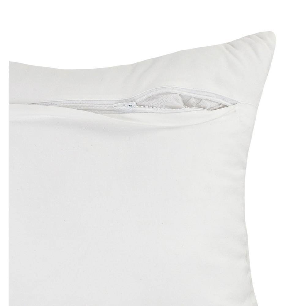 White and Taupe Gray Geometric Square Throw Pillow, 20" x 20"