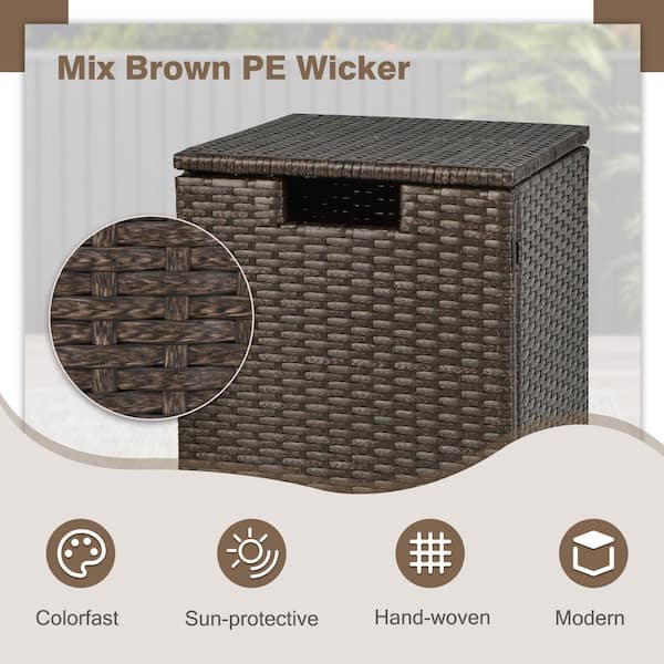 HONEY JOY Propane Tank Cover Table Wicker Hideaway Table for Gas