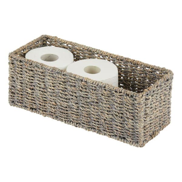 Bathroom Basket Bin Crochet White Basket Organizer Towels 