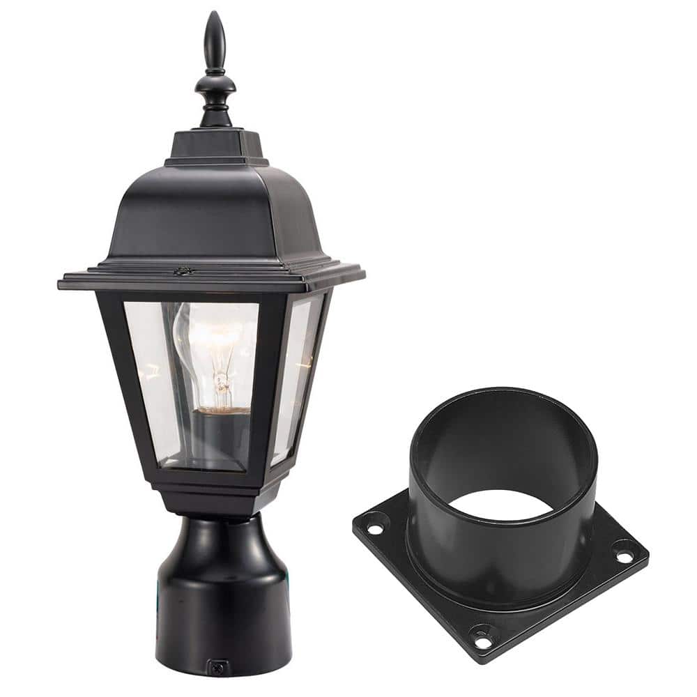 16.25 in. 1-Light Black Aluminum Hardwired Outdoor Weather Resistant Pier M