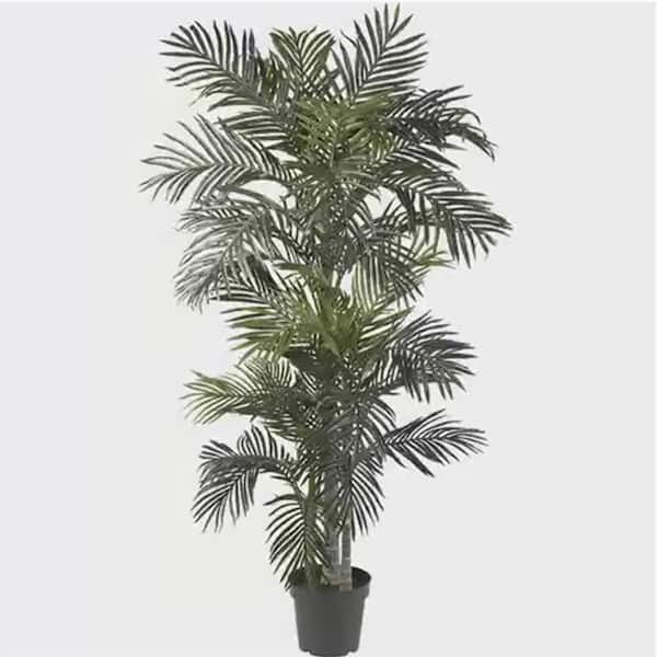 Cubilan 6 .5 ft. Green Artificial Golden Cane Palm Tree