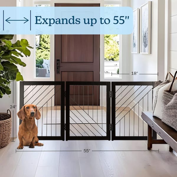 Baby Gate Pet Trex 24 Foldable Free-Standing Wooden Pet Gate