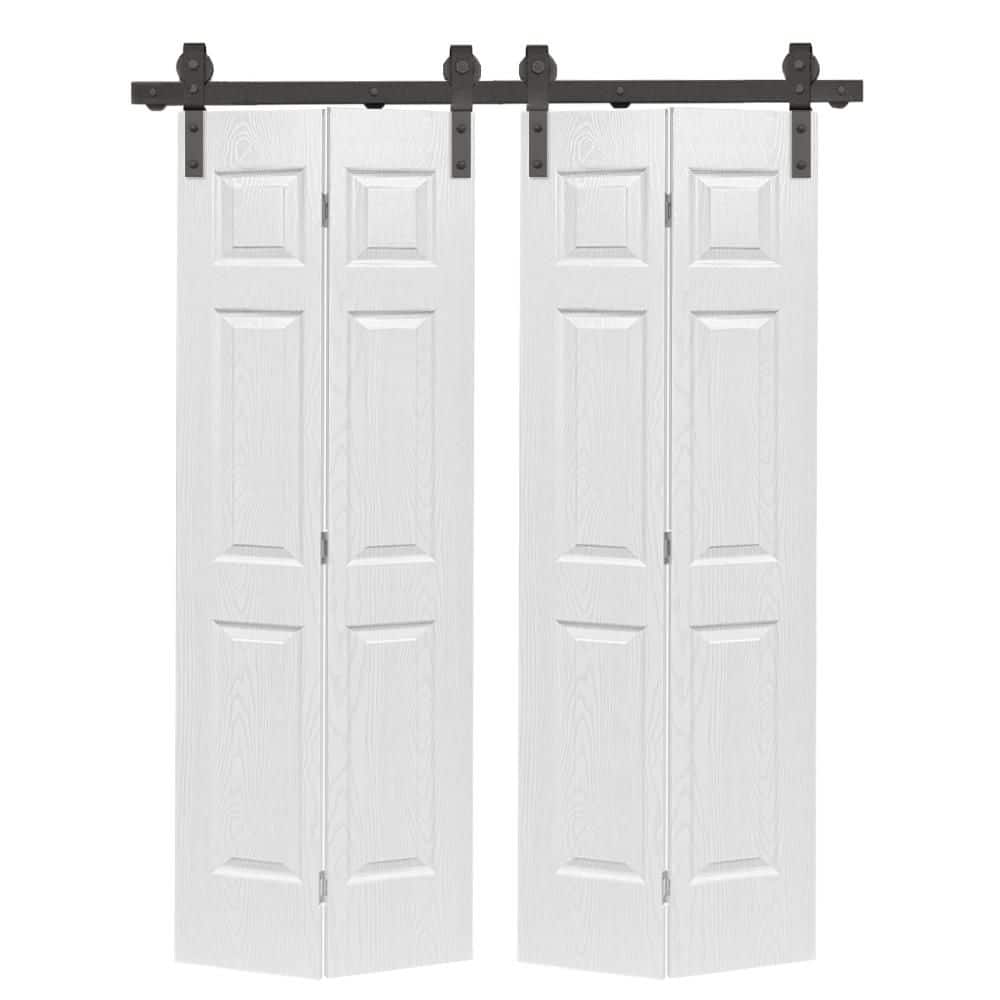 CALHOME 48 in. x 80 in. 6 Panel Hollow Core White Oak Finished MDF