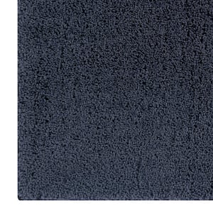 Micro Plush Collection Charcoal 20 in. x 60 in. 100% Micro Polyester Tufted Bath Mat Rug