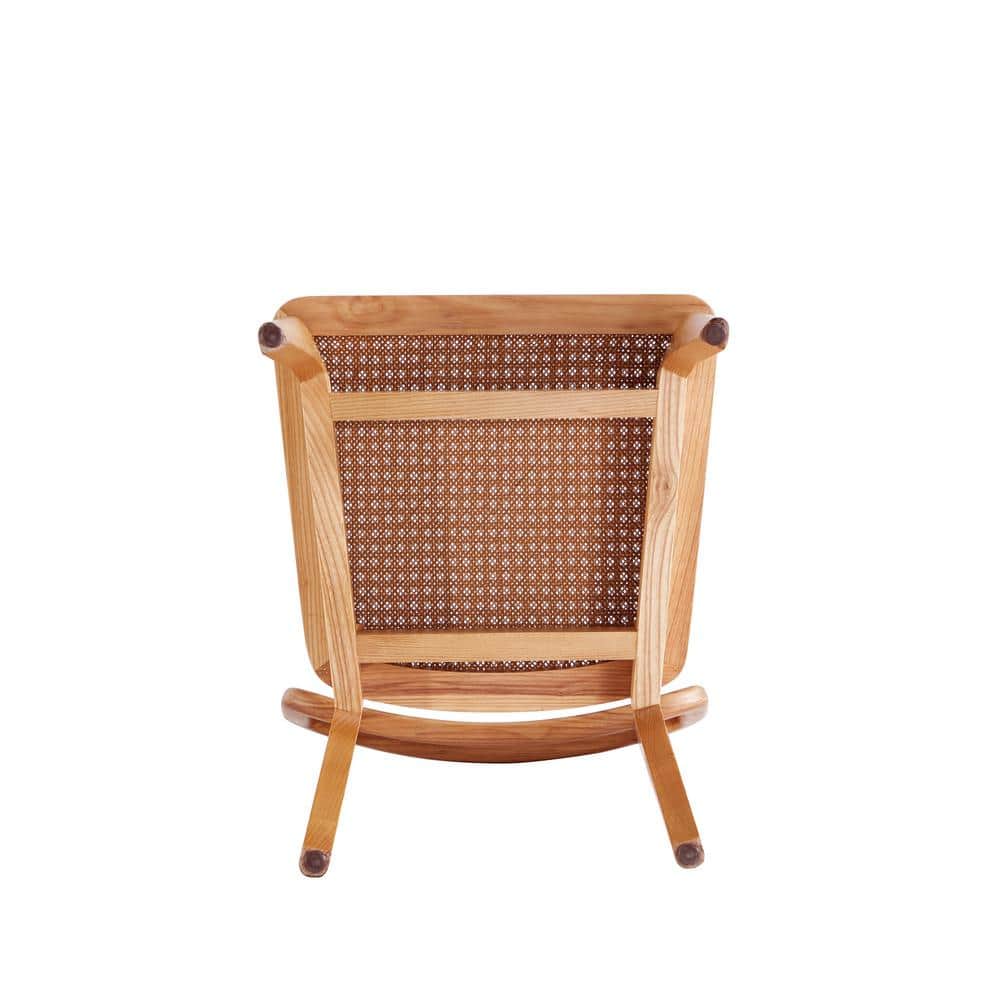 Giverny Natural Ash Wood and Rattan Armless Dining Chair