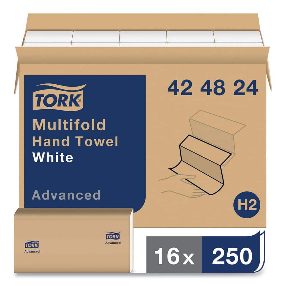 Tork Advanced White Multifold Hand Towels, 1-Ply, 250 Sheets per Pack