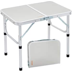Folding Camping Table 24 in. x 16 in. Light-Weight Fold Up Table Adjustable Height Outdoor Portable Side Tables