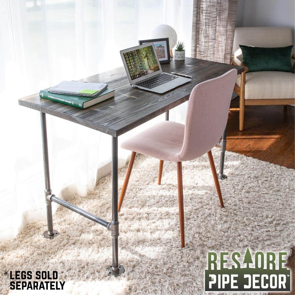 Boulder Black Hand-Stained Solid Wood Desk Top 24x48 inches