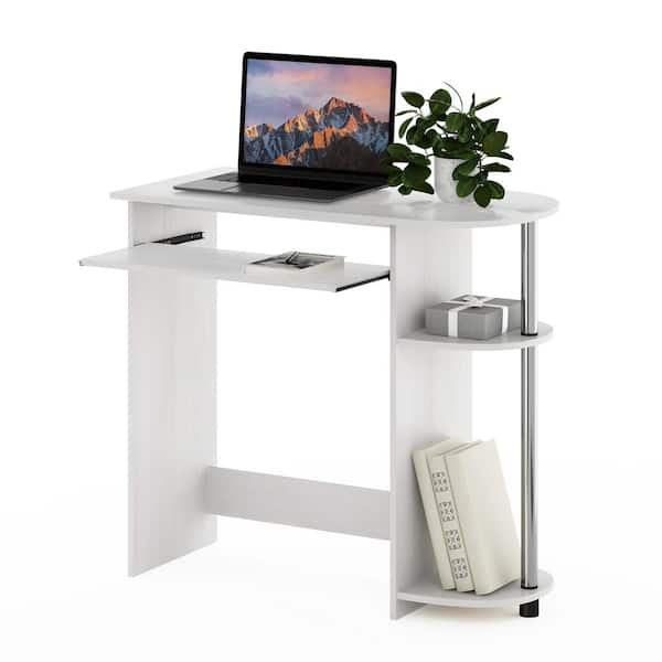 Furinno 32 in. Rectangular Espresso Computer Desk with Hutch