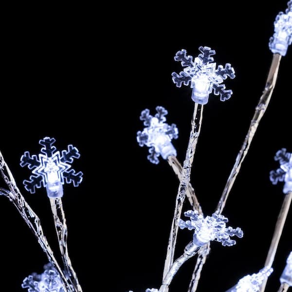 Alpine Corporation 58 in. Tall Frosty Christmas Snowflake Tree