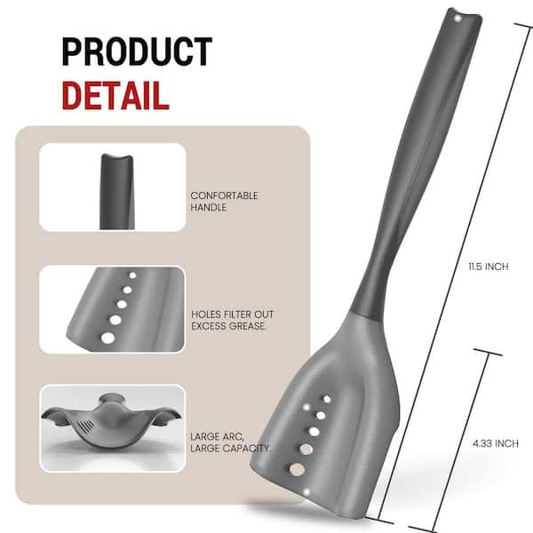 Spatola Tritacarne A 5 Lame In Nylon Per Hamburger E Carne Macinata - Antiaderente, 28cm