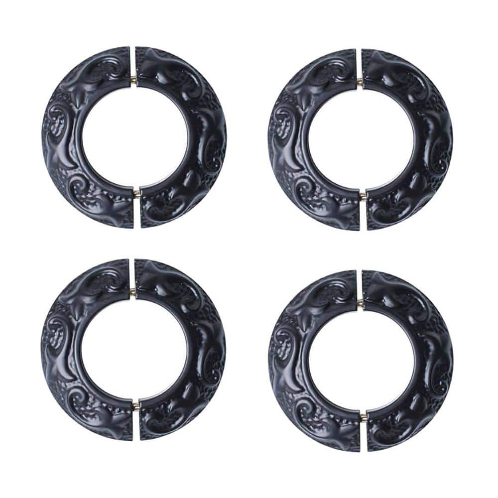 Black Radiator Flanges Aluminum Escutcheon Ring Plate 1.6 in. ID 3-1/4 in. OD IPS Rust Resistant Powder Coated (4-Pack) price history on PriceWatchPro