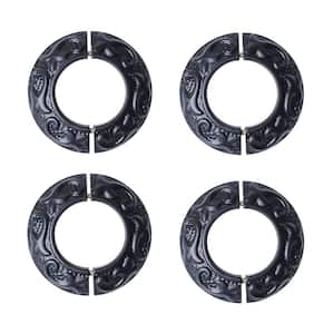 Black Radiator Flanges Aluminum Escutcheon Ring Plate 1.6 in. ID 3-1/4 in. OD IPS Rust Resistant Powder Coated (4-Pack)