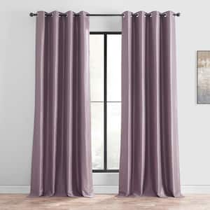 Smokey Plum Textured Grommet Blackout Curtain - 50 in. W x 84 in. L (1 Panel)