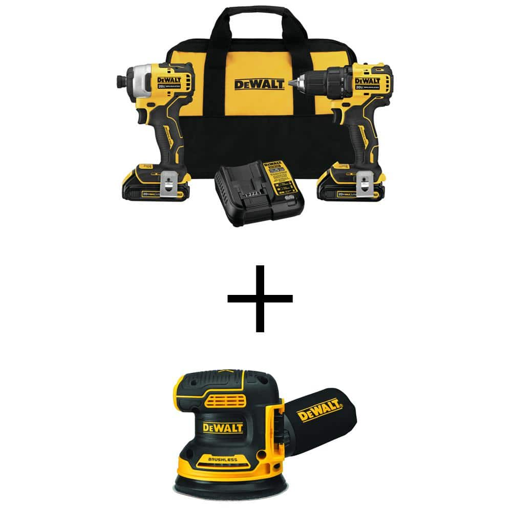 Dewalt Atomic Volt Max Cordless Brushless Compact Drill Impact Combo