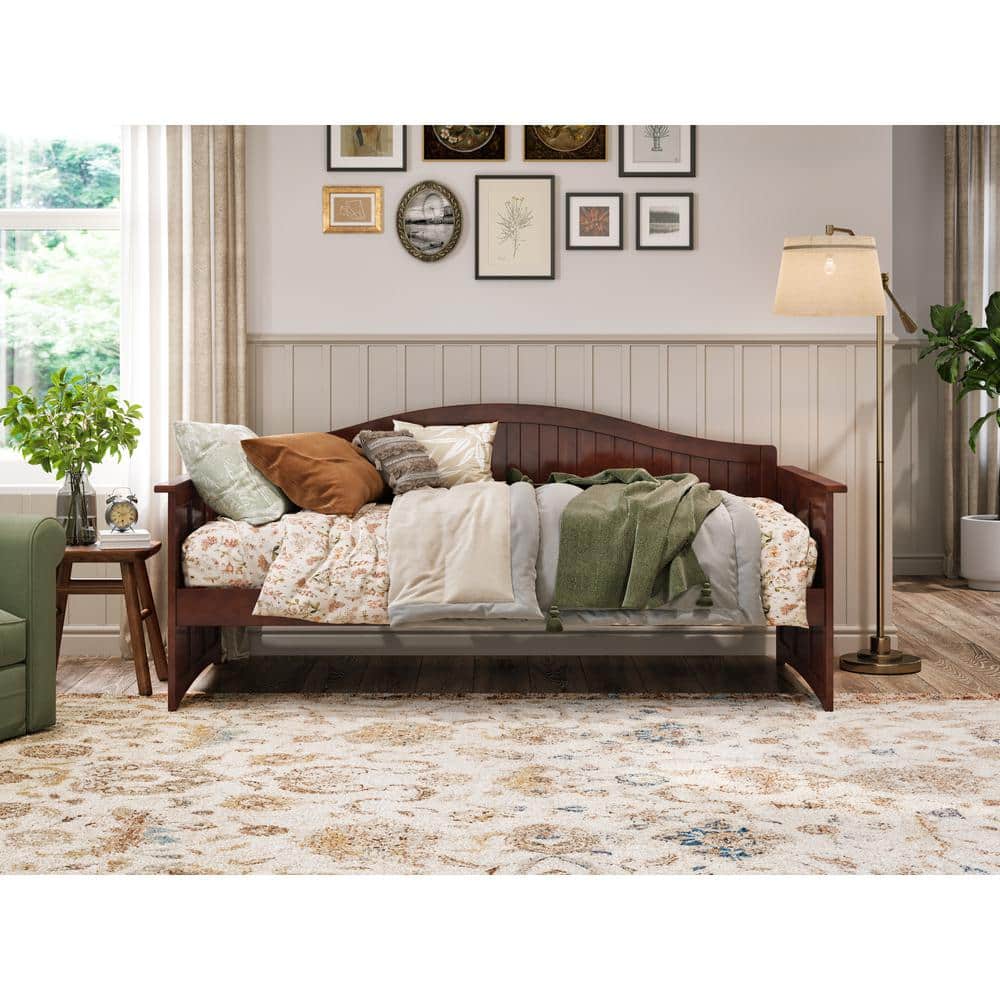 Nantucket Twin Walnut Wood Daybed with Slats