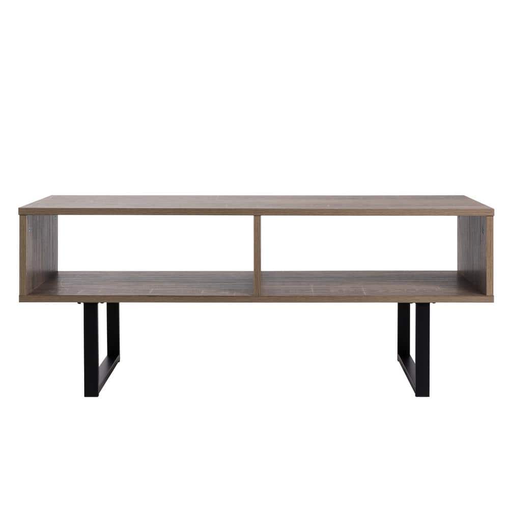 BALKENE HOME Tribeca Weathered Wood Media Console Table 62759 The Home Depot