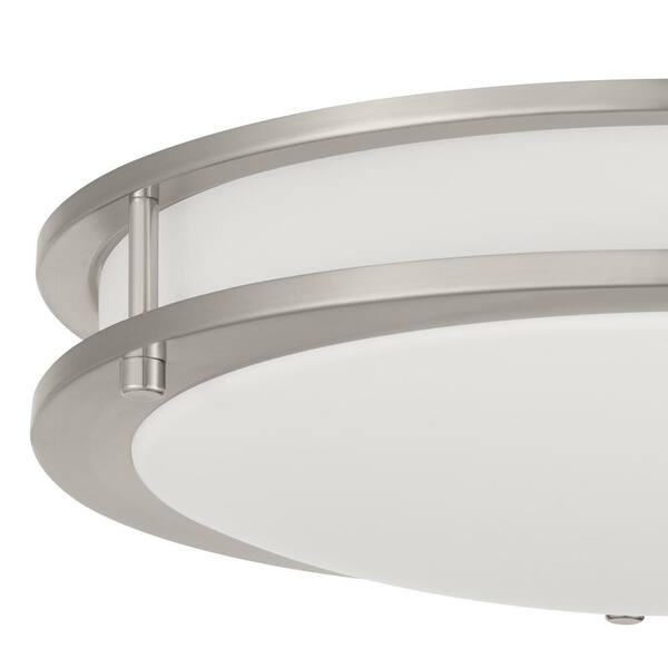 Dimmable 4-Light Track Lighting Kit - 35.6" Brushed Nickel Flush Mount Ceiling Fixture With Frosted Glass & Adjustable Arms