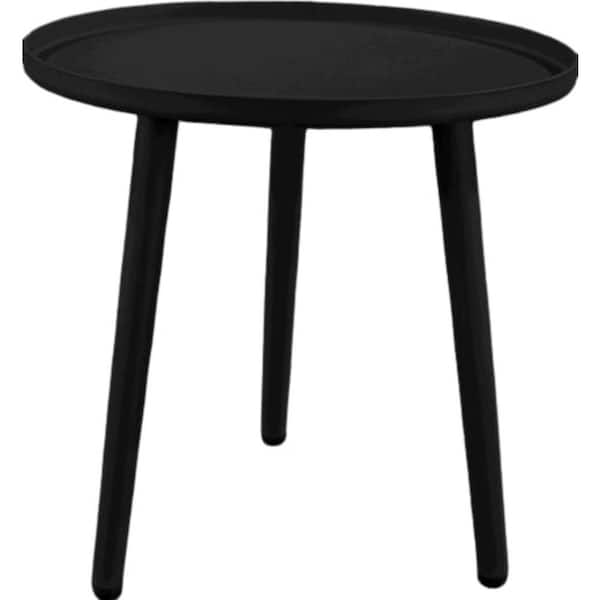 cenadinz Aluminum Outdoor Side Table Weather Resistant Round, Black