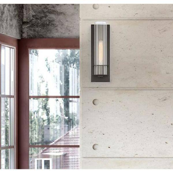Classic Bronze Cylinder Dimmable Wall Sconce with Clear Glass