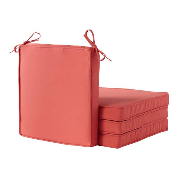 Greendale Home Fashions 18 in. x 18 in. Coral Square Outdoor Dining Seat Cushion (4-Pack)