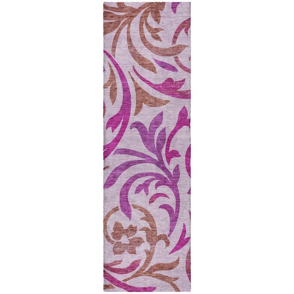Dream Shag Premium Machine Washable Abstract ADS764 Lavender 2 ft. x 7 ft. Runner Rug