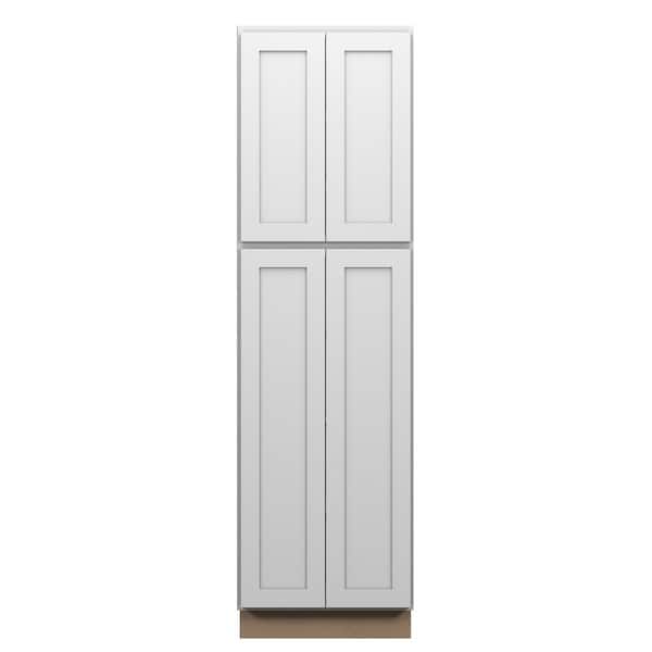 Bedford Shaker 30 in. W x 84 in. H x 24 in. D in Painted White Plywood Assembled Pantry Cabinet