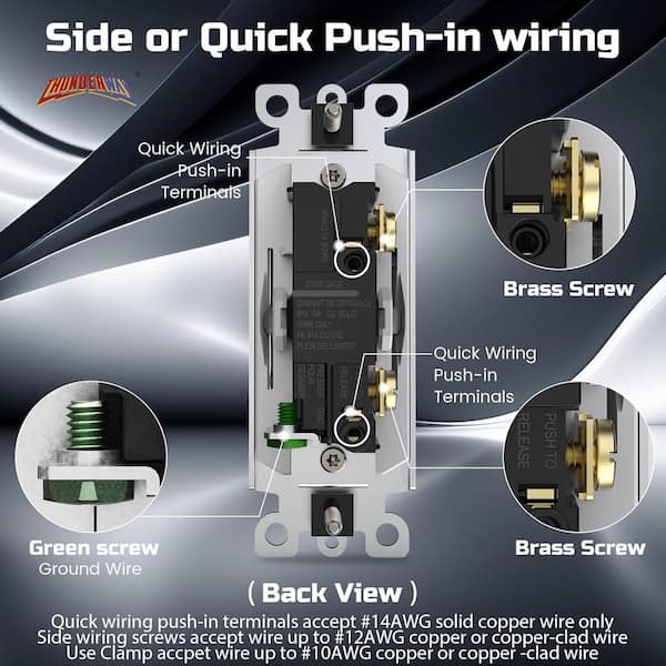 Lukyamzn 15 Amp Single Pole Decorator Light Switch with Screwless