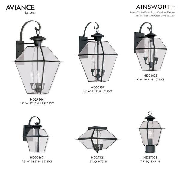 Livex Lighting Westover 60-Watt 16.5-in Black Traditional Post Light