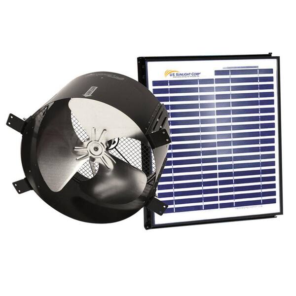 U.S. SUNLIGHT CORP. All Purpose Ventilator 15 Watt Black Solar Powered Gable Fan